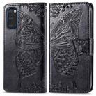 For Galaxy S20 Butterfly Love Flower Embossed Horizontal Flip Leather Case with Bracket / Card Slot / Wallet / Lanyard(Black) - 1