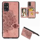 For Galaxy S20+ Mandala Embossed Magnetic Cloth PU + TPU + PC Case with Holder & Card Slots & Wallet & Photo Frame & Strap(Rose Gold) - 1