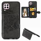 For Huawei Nova 6 SE Mandala Embossed Magnetic Cloth PU + TPU + PC Case with Holder & Card Slots & Wallet & Photo Frame & Strap(Black) - 1