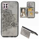 For Huawei Nova 6 SE Mandala Embossed Magnetic Cloth PU + TPU + PC Case with Holder & Card Slots & Wallet & Photo Frame & Strap(Gray) - 1