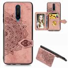 For Xiaomi Redmi K30 Mandala Embossed Magnetic Cloth PU + TPU + PC Case with Holder & Card Slots & Wallet & Photo Frame & Strap(Rose Gold) - 1