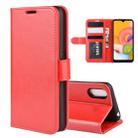 For Galaxy A01 R64 Texture Single Horizontal Flip Protective Case with Holder & Card Slots & Wallet& Photo Frame(Red) - 1