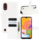 For Galaxy A01 Litchi Texture Horizontal Flip Protective Case with Holder & Card Slots & Wallet(White) - 1
