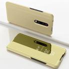 For Xiaomi Redmi K30 Plated Mirror Horizontal Flip Leather with Stand Mobile Phone Holster(Gold) - 1