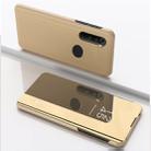 For Motorola G8 Plus Plated Mirror Horizontal Flip Leather with Stand Mobile Phone Holster(Gold) - 1