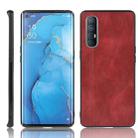 For  Oppo Reno3 Pro Shockproof Sewing Cow Pattern Skin PC + PU + TPU Case(Red) - 1