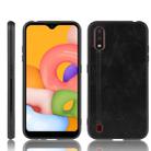 For Galaxy A01 Shockproof Sewing Cow Pattern Skin PC + PU + TPU Case(Black) - 1