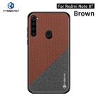 For Xiaomi RedMi Note8T PINWUYO Rong Series  Shockproof PC + TPU+ Chemical Fiber Cloth Protective Cover(Brown) - 1
