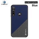 For MOTO G8 Plus PINWUYO Rong Series  Shockproof PC + TPU+ Chemical Fiber Cloth Protective Cover(Blue) - 1