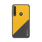 For MOTO G8 Play / One Macro PINWUYO Rong Series  Shockproof PC + TPU+ Chemical Fiber Cloth Protective Cover(Yellow) - 1