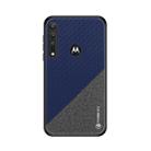For MOTO G8 Play / One Macro PINWUYO Rong Series  Shockproof PC + TPU+ Chemical Fiber Cloth Protective Cover(Blue) - 1