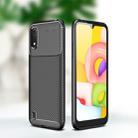 For Galaxy A01 Carbon Fiber Texture Shockproof TPU Case(Black) - 1