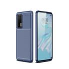 For Huawei P40 Carbon Fiber Texture Shockproof TPU Case(Blue) - 1