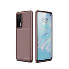 For Huawei P40 Pro Carbon Fiber Texture Shockproof TPU Case(Brown) - 1