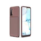 For Oppo Reno3 Carbon Fiber Texture Shockproof TPU Case(Brown) - 1