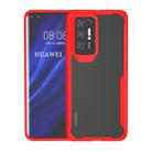 For Huawei P40 Transparent PC + TPU Full Coverage Shockproof Protective Case(Red) - 1