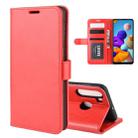 For Galaxy A21 R64 Texture Single Horizontal Flip Protective Case with Holder & Card Slots & Wallet& Photo Frame(Red) - 1
