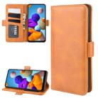 For Galaxy A21  Dual-side Magnetic Buckle Horizontal Flip Leather Case with Holder & Card Slots & Wallet(Yellow) - 1