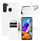 For Galaxy A21 Litchi Texture Horizontal Flip Protective Case with Holder & Card Slots & Wallet(White) - 1