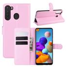 For Galaxy A21 Litchi Texture Horizontal Flip Protective Case with Holder & Card Slots & Wallet(Pink) - 1