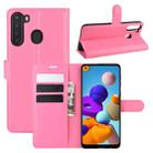 For Galaxy A21 Litchi Texture Horizontal Flip Protective Case with Holder & Card Slots & Wallet(Rose red) - 1