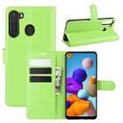 For Galaxy A21 Litchi Texture Horizontal Flip Protective Case with Holder & Card Slots & Wallet(Green) - 1