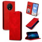 For OnePlus 7T Retro Skin Feel Business Magnetic Horizontal Flip Leather Case(Red) - 1