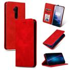 For OnePlus 7T Pro Retro Skin Feel Business Magnetic Horizontal Flip Leather Case(Red) - 1