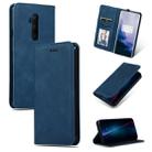 For OnePlus 7T Pro Retro Skin Feel Business Magnetic Horizontal Flip Leather Case(Navy Blue) - 1