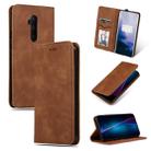 For OnePlus 7T Pro Retro Skin Feel Business Magnetic Horizontal Flip Leather Case(Brown) - 1