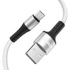 ENKAY ENK-CB302 Nylon Weaving USB to Micro USB Data Transfer Charging Cable(Silver) - 1