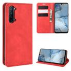 For OPPO Reno3 5G Retro-skin Business Magnetic Suction Leather Case with Holder & Card Slots & Wallet(Red) - 1