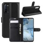 For Oppo Reno3 5G Litchi Texture Horizontal Flip Protective Case with Holder & Card Slots & Wallet(Black) - 1