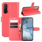For Oppo Reno3 5G Litchi Texture Horizontal Flip Protective Case with Holder & Card Slots & Wallet(Red) - 1