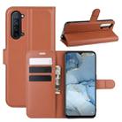 For Oppo Reno3 5G Litchi Texture Horizontal Flip Protective Case with Holder & Card Slots & Wallet(Brown) - 1