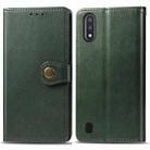 For Galaxy A01 Retro Solid Color Leather Buckle Mobile Phone Protection Leather Case with Photo Frame & Card Slot & Wallet & Bracket Function(Green) - 1
