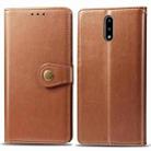 For Nokia 2.3 Retro Solid Color Leather Buckle Mobile Phone Protection Leather Case with Photo Frame & Card Slot & Wallet & Bracket Function(Brown) - 1