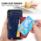 For iPhone XS/X Crocodile Pattern PU+TPU+PVC Shatter-resistant Mobile Phone Case with Magnetic Invisible Holder & Holder & Card Slots(Black) - 4