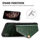 For iPhone XS/X Crocodile Pattern PU+TPU+PVC Shatter-resistant Mobile Phone Case with Magnetic Invisible Holder & Holder & Card Slots(Black) - 5