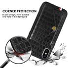 For iPhone XS/X Crocodile Pattern PU+TPU+PVC Shatter-resistant Mobile Phone Case with Magnetic Invisible Holder & Holder & Card Slots(Black) - 7
