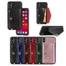 For iPhone XS/X Crocodile Pattern PU+TPU+PVC Shatter-resistant Mobile Phone Case with Magnetic Invisible Holder & Holder & Card Slots(Black) - 10