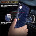 For iPhone XR Crocodile Pattern PU+TPU+PVC Shatter-resistant Mobile Phone Case with Magnetic Invisible Holder & Holder & Card Slots(Rose Gold) - 5