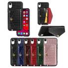 For iPhone XR Crocodile Pattern PU+TPU+PVC Shatter-resistant Mobile Phone Case with Magnetic Invisible Holder & Holder & Card Slots(Rose Gold) - 10