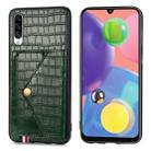 For Galaxy A70 / A70s Crocodile Pattern PU+TPU+PVC Shatter-resistant Mobile Phone Case with Magnetic Invisible Holder & Holder & Card Slots(Blackish Green) - 1