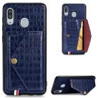 For Galaxy A30 / A20 Crocodile Pattern PU+TPU+PVC Shatter-resistant Mobile Phone Case with Magnetic Invisible Holder & Holder & Card Slots(Sapphire Blue) - 1