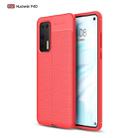 For Huawei P40 Litchi Texture TPU Shockproof Case(Red) - 1