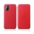 For Samsung Galaxy S20 Integrated Electricity Pressing Retro Texture Magnetic TPU+PU Leather Case with Card Slot & Holder(Red) - 1