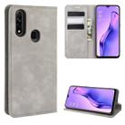 For Oppo A8 Retro-skin Business Magnetic Suction Leather Case with Holder & Card Slots & Wallet(Grey) - 1