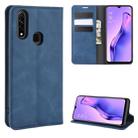 For Oppo A8 Retro-skin Business Magnetic Suction Leather Case with Holder & Card Slots & Wallet(Dark Blue) - 1