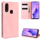 For Oppo A8 Retro-skin Business Magnetic Suction Leather Case with Holder & Card Slots & Wallet(Pink) - 1